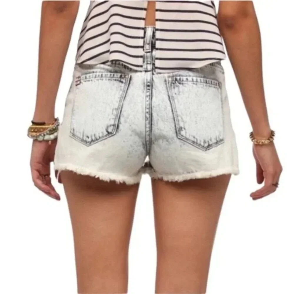 Urban Outfitters Cut Off Jean Shorts | BDG High Rise Lou Hi-Low Denim Shortie - Picture 3 of 8